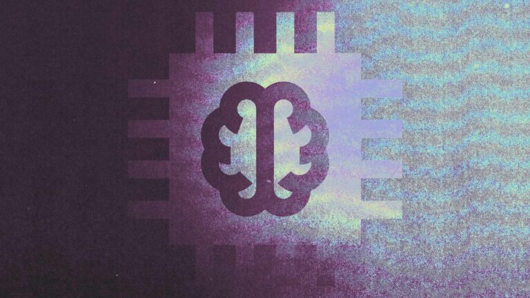 A stylized image of a microchip with a brain icon in it.